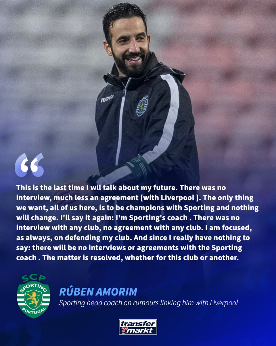 Sporting head coach Rúben Amorim has 𝗗𝗘𝗡𝗜𝗘𝗗 that he has spoke with Liverpool about becoming their next head coach 😮