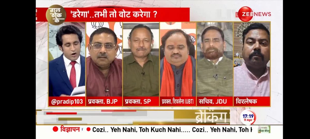 Zee news debate ⁦@NitishKumar⁩ ⁦@Jduonline⁩