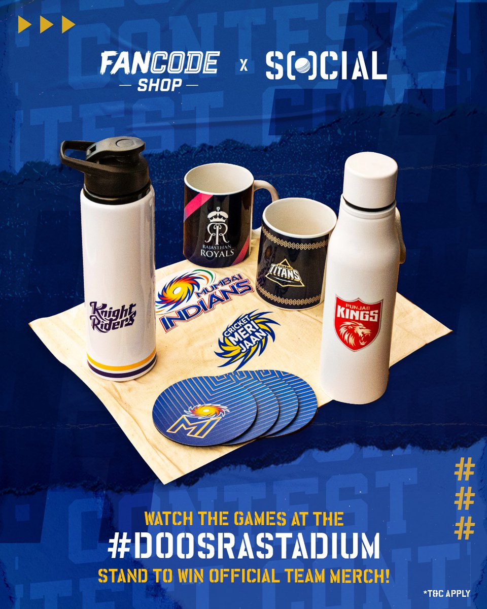 Get ready for non-stop excitement at the #DoosraStadium! Keep a close watch on the @SocialOffline page for thrilling contests and stand a chance to score some awesome gear from @FancodeShop #SOCIALxFancode #DoosraStadium