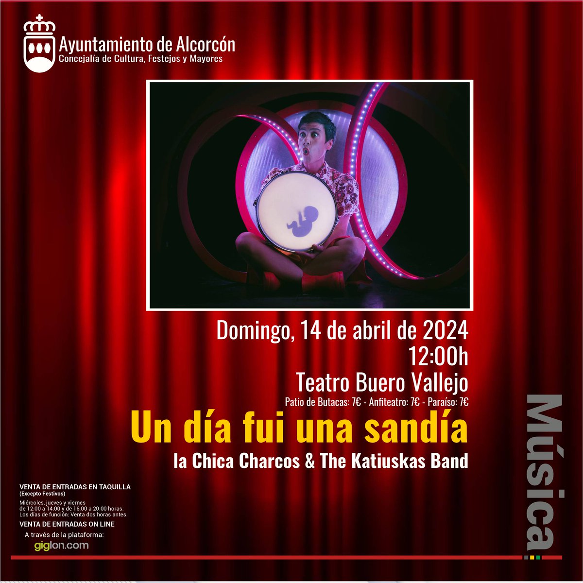 Musical familiar: Un día fui una sandía La Chica Charcos & The Katiuskas Band 📆 Domingo 14 abril 🕑12h #alcorcon ‼️Ofertas en taquilla‼️ ➕ Información ayto-alcorcon.es/es/eventos/mus…