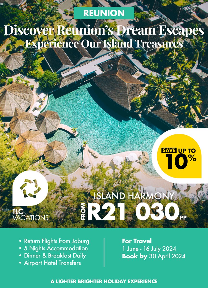 tlc_vacations's tweet photo. Welcome to Reunion, where adventure and relaxation await at LUX* Saint Gilles and Hotel Le Recif Resorts. Nestled on this idyllic island in the Indian Ocean, these resorts offer the perfect blend of luxury and natural beauty.

#tlcvacations #luxresorts #iwant2gothere https://t.co/03jBiYsXv2