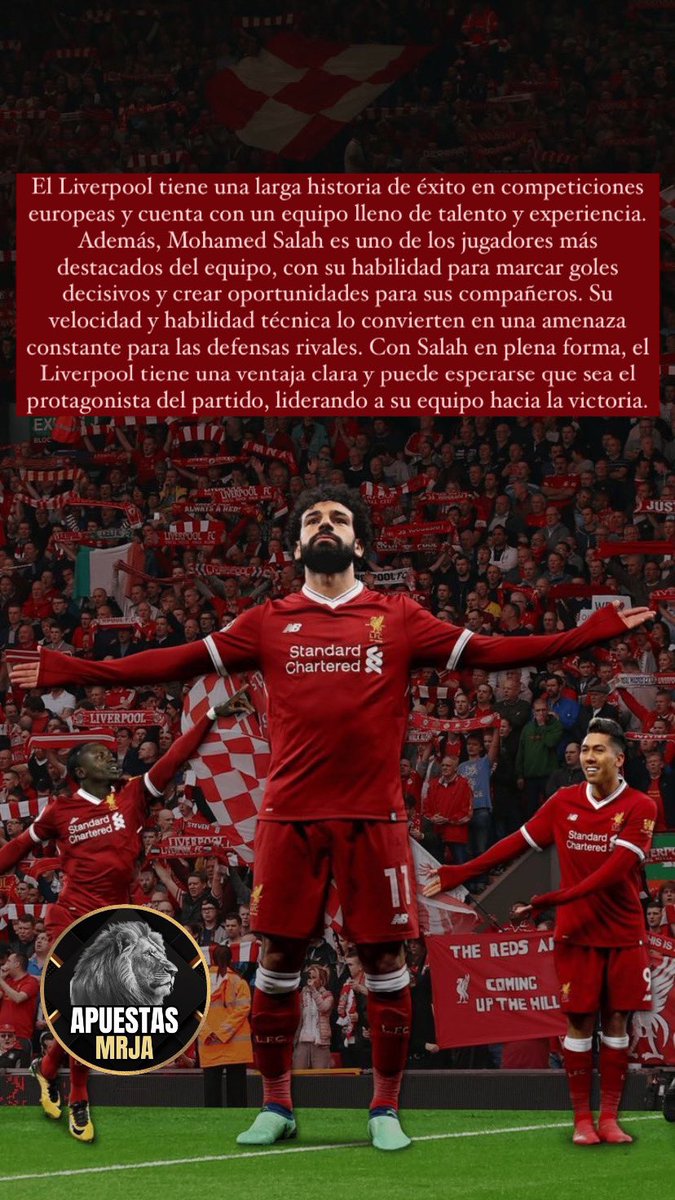 ArmarioHincha's tweet photo. ❗️EMPEZAMOS RETO ESCALERA DESDE 20€ HASTA EL IPHONE 15 FAMILIA MRJA❗️

👉🏻 Como ya sabéis vamos a probar de nuevo este reto, vamos a empezar hoy y constará de 10 apuestas durante 10 días a cuotas entorno al 1.50, siempre jugándonos todo el bank.

👉🏻 Hoy empezamos con el primer paso en el partido de Europa League entre el Liverpool vs Atalanta, donde confiaremos también en el buen hacer de Salah.

🔥 VAMOS FAMILIA QUE ARRANCAMOS 🔥