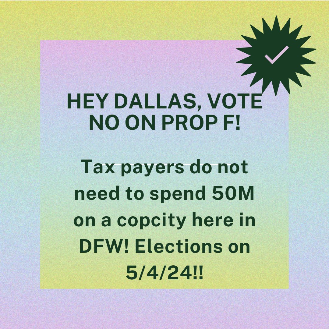 On May 4th, the city of Dallas will be holding a bond election that has a proposition for a copcity right here in Dallas. 50M of tax payers money is being requested to be used to fund this project.