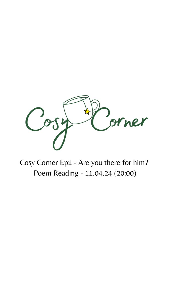 Cosy Corner Ep1 - Are you there for him? - @youthedaddy 💫
.
David will be reading Giles' poem. It will be shared across our socials from 20:00 (GMT).
.
Will you be tuning in?
.
#poem #poetry #poetryreading #spokenword #mentalwellbeing #mentalwellness #mentalhealth #creativity