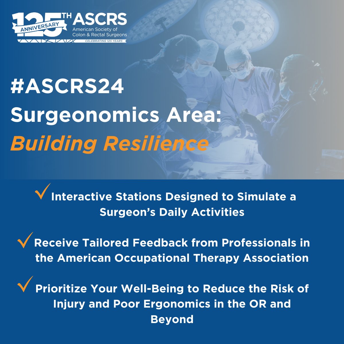 Explore the brand new Surgeonomics Area at #ASCRS24! Participate in simulations of a surgeon’s daily tasks, while <a href="/AOTAInc/">AOTA</a> OT's offer personalized advice to improve body mechanics in the OR and beyond. Register for ASCRS24 here: ascrs24.eventscribe.net #Surgeonomics