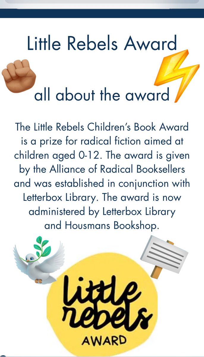 Our new website has a special celebration of all things #LittleRebelsAward, the social justice/radical children’s fiction award we run alongside @HousmansBooks. Have a peek & a browse & a relish just here: letterboxlibrary.com/little-rebels-…