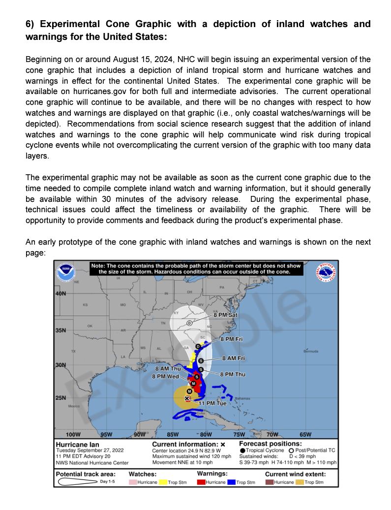 🚨REMINDER! We are updating some of our products and services for the upcoming 2024 hurricane season. Please refer to our product update document and familiarize yourself with these updates before the season begins! nhc.noaa.gov/pdf/NHC_Update…
