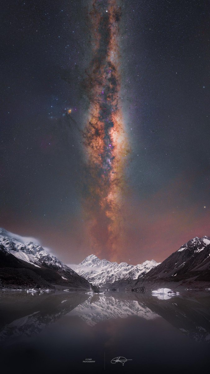 Milky Way rising from Hooker Lake, New Zealand 🇳🇿