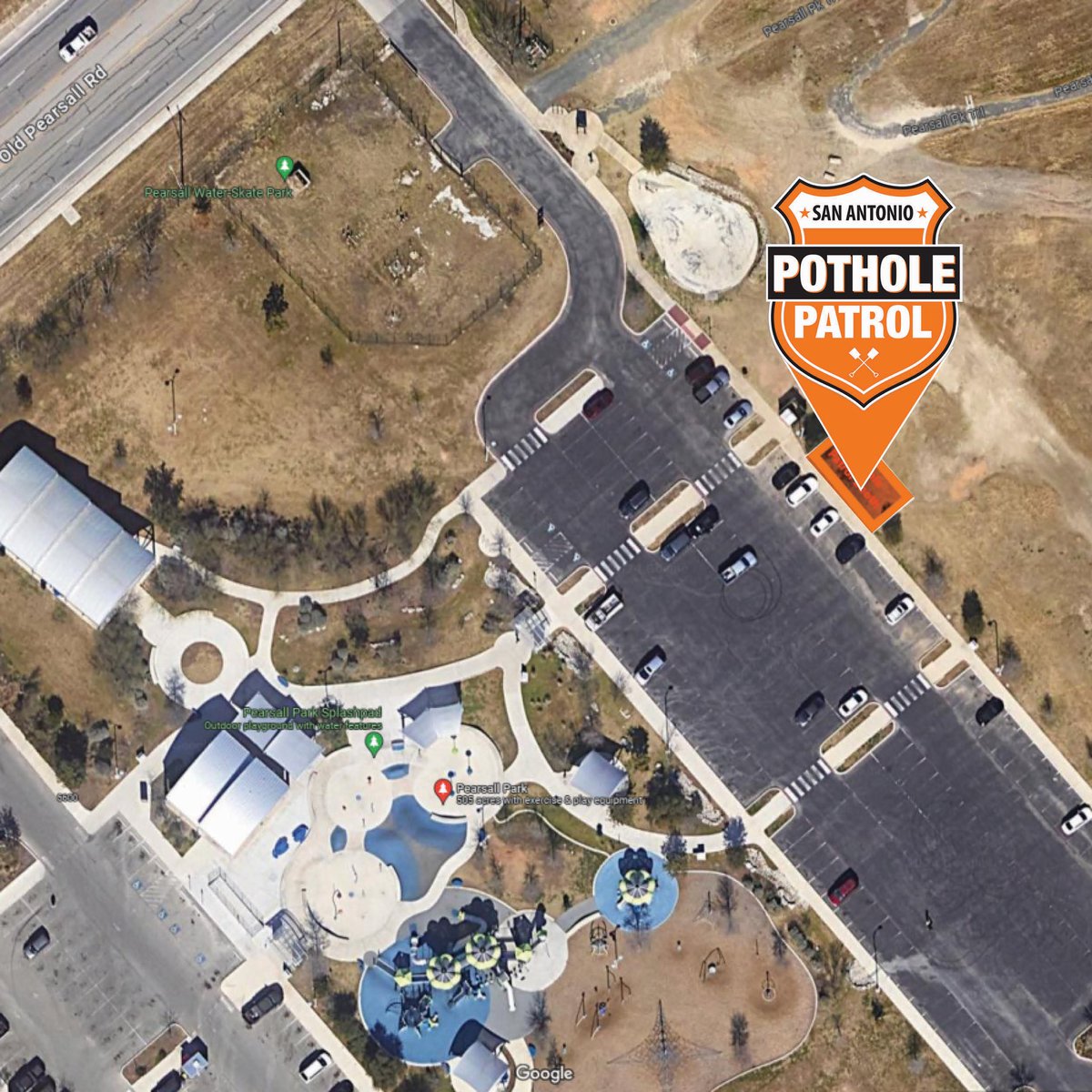 🎉The Pre- #Fiesta celebration is still going strong! Come out TODAY to Pearsall Park and snag your very own #PotholePatrol medal. ✨🎖️If you spot a pothole, report it! Contact 3-1-1 or utilize the 311sa app. #SAPublicWorks is on it. (Check the map for the giveaway spot)🪅