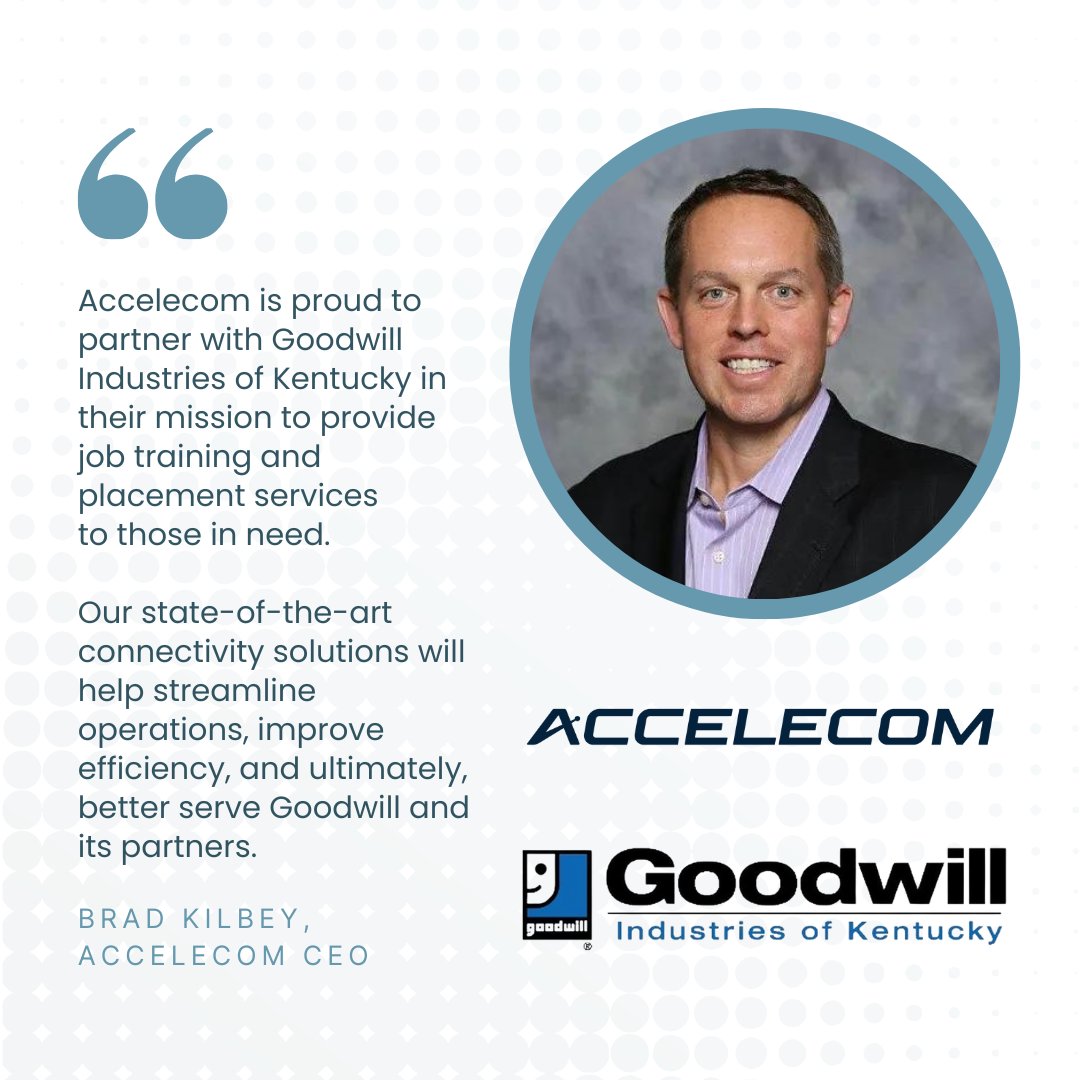 See what Accelecom CEO, Brad Kilbey, has to say about Accelecom’s recent partnership with @GoodwillKY! Read the entire press release here: accelecom.net/goodwill #AccelecomFiber #FiberNetwork #ConnectingtheUnconnected #ConnectingCommunities #Goodwill