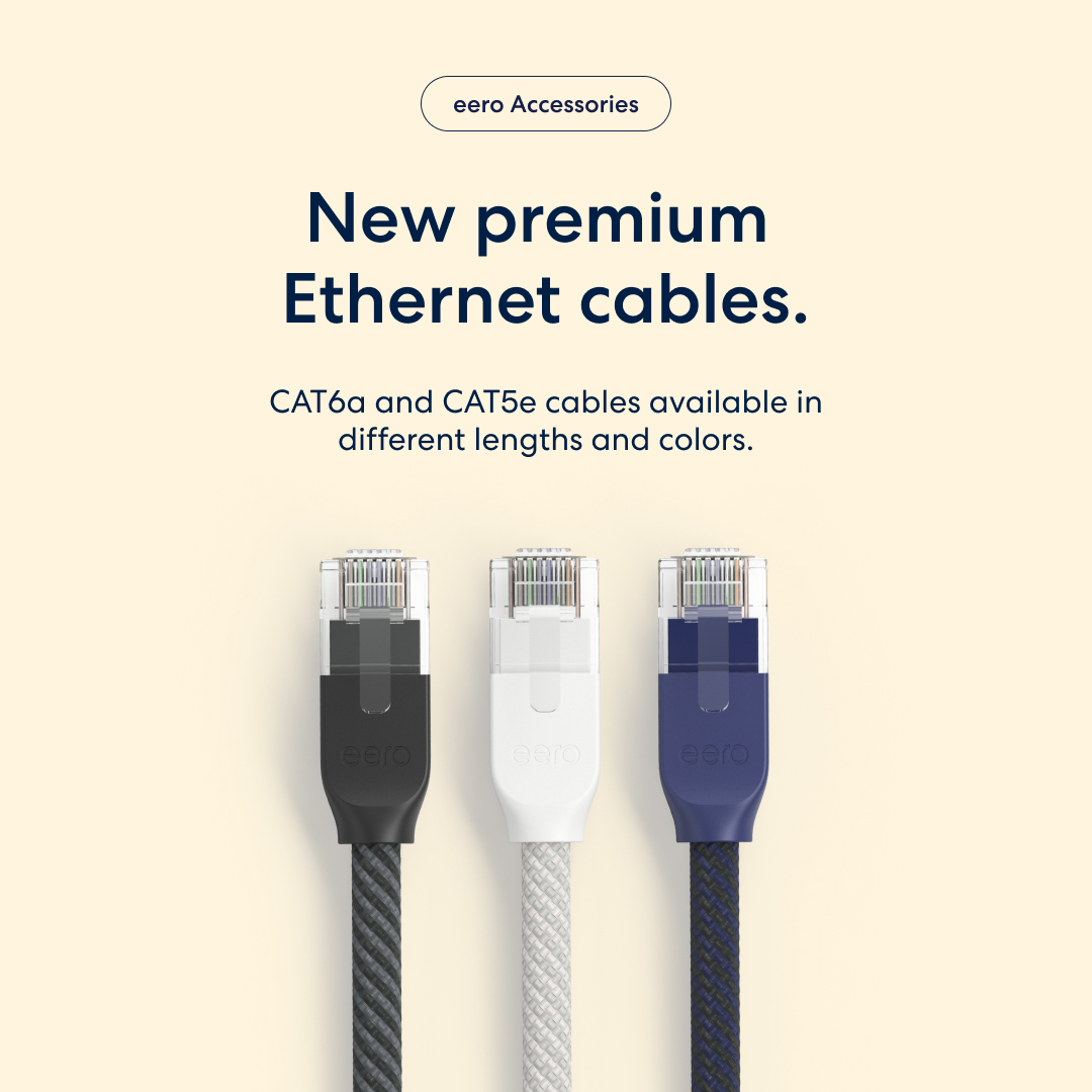 Happy National Pet Day 🐶 🐹 🐟 If you're ever in need of new Ethernet cables, we have the purrrfect solution for you 🐱 Shop CAT6a and CAT5e cables on eero.com or Amazon.com today.