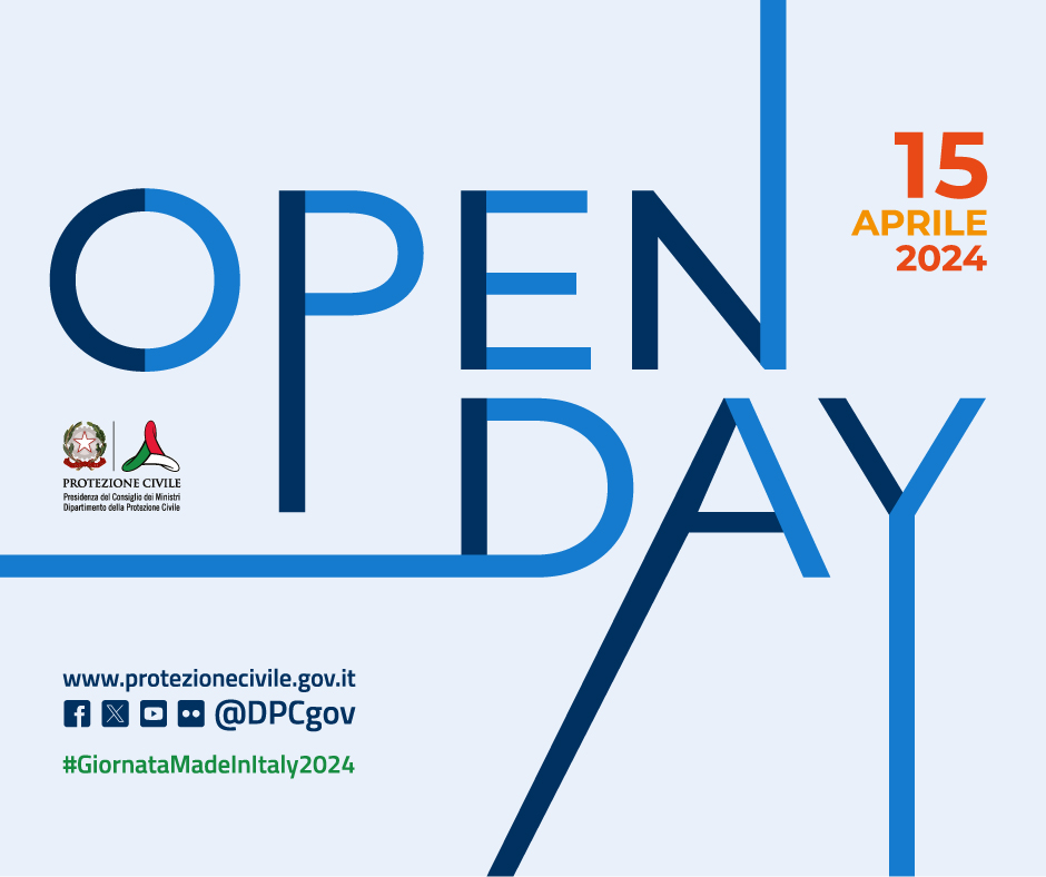 Lunedì #15aprile porte aperte al DPC!
Venite a scoprire le sale dove ogni giorno facciamo #protezionecivile. Vi aspettiamo! #GiornataMadeInItaly2024

🎟🙋‍♀️Compila qui per partecipare: bit.ly/PrenotazioneOp…
ℹ Tutte le informazioni qui: bit.ly/CosaSapereOpen…