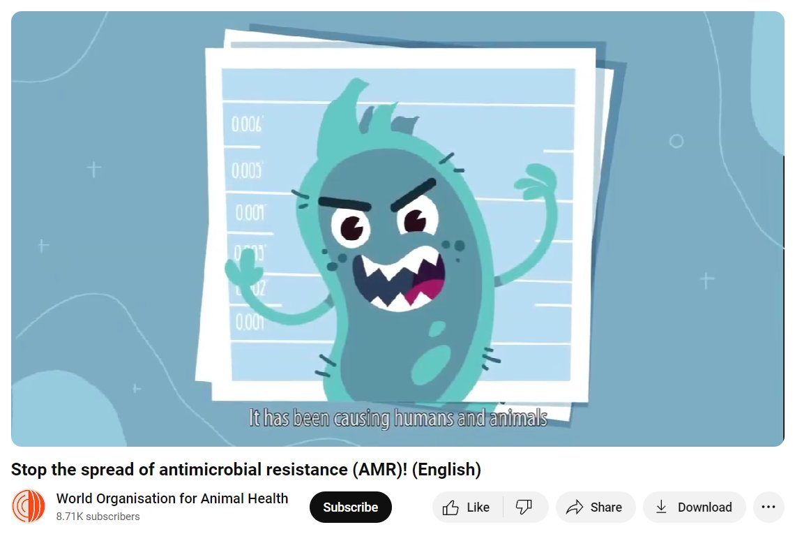 This great video was developed by the Regional Tripartite (@FAO, @WHO, @WOAH), in partnership with @UNEP, to highlight the fight against antimicrobial resistance (AMR): tinyurl.com/4darsuz5