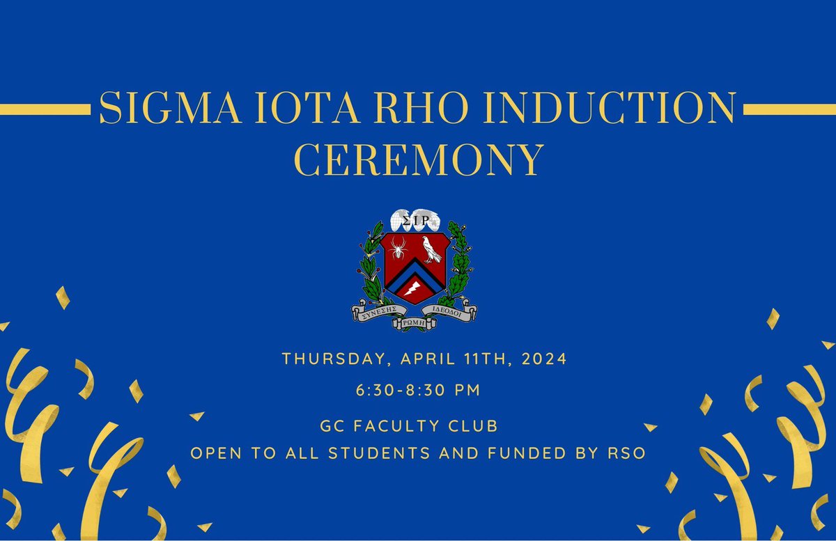 Sigma Iota Rho, the International Relations Honor Society, will be having its induction ceremony today, Thursday, April 11 at 6:30 pm. Dr. Anthony Pereira, PIR faculty and director of the Kimberly Green Latin American and Caribbean Center will be speaking. #FIU