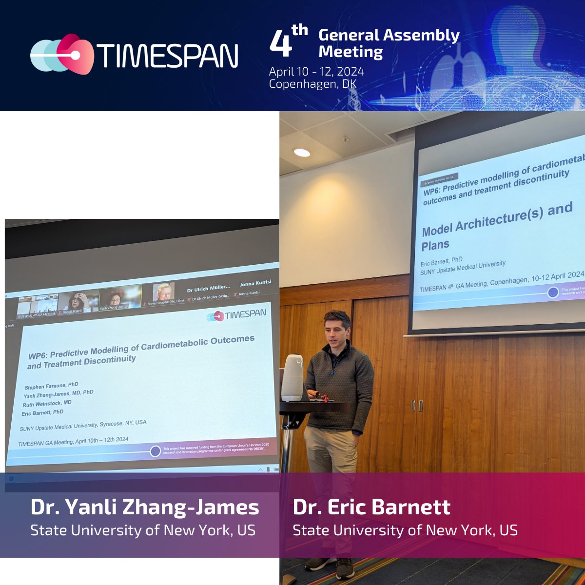 TIMESPAN_H2020's tweet image. Our next speakers are @Yanli_James and Eric Barnett with an update on #predictivemodelling.
They aim to develop algorithms utilizing deep learning neural networks to accurately predict:
➡cardiometabolic disease risks in #ADHD patients
➡treatment discontinuity in patients