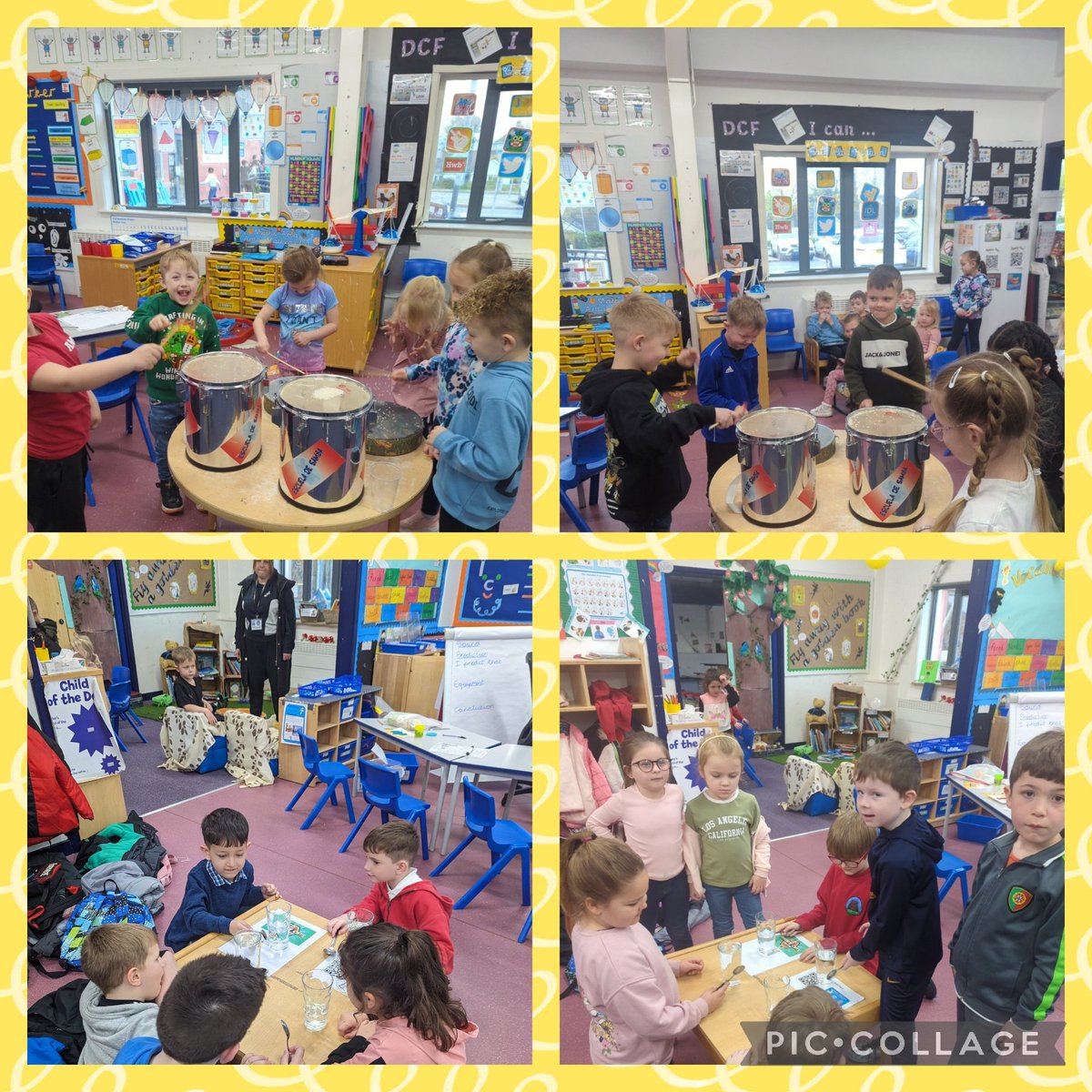 What amazing scientists we have in year one! We spent the morning exploring how sound is made and making predictions! Looking forward to writing up our conclusions tomorrow! @HeadPdcs #STEM