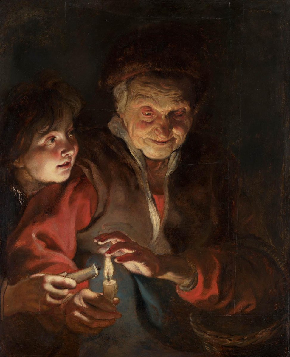 Peter Paul Rubens (1577 - 1640) #VentagliDiParole #art #NoWar 🏳️‍🌈🏳️‍🌈 Old Woman and Boy with Candles , c. 1616-1617 oil on panel 77 x 62.5 cm