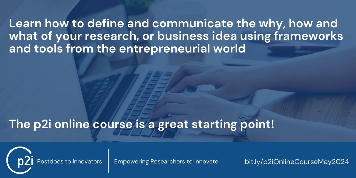 #Postdocs Increase your employability in Industry and Academia by learning to communicate the value of your research and demonstrating business awareness. Take part in the p2i Network online course! Apply here: bit.ly/p2iOnlineCours… #iecambridge