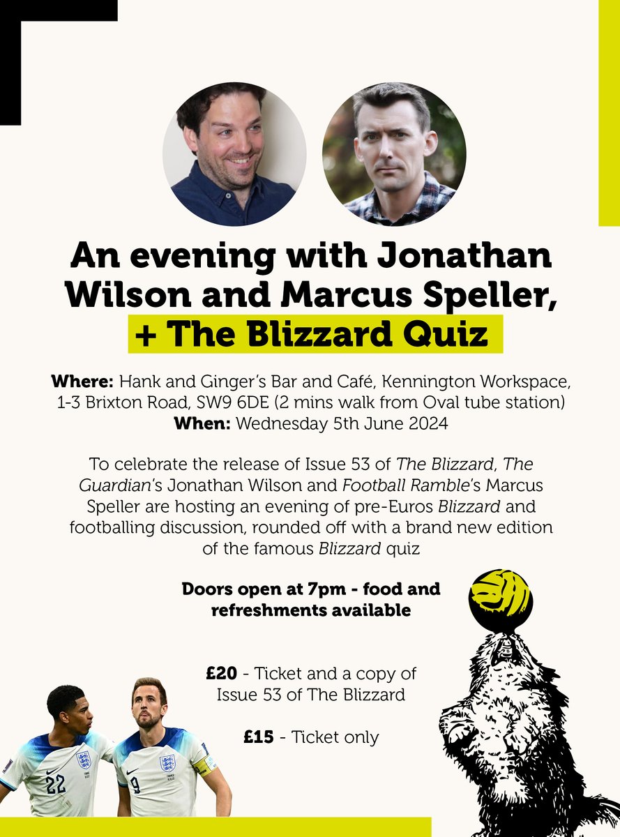 An evening with @jonawils and @MarcusSpeller + The Blizzard Quiz Tickets: eventbrite.co.uk/e/an-evening-w…