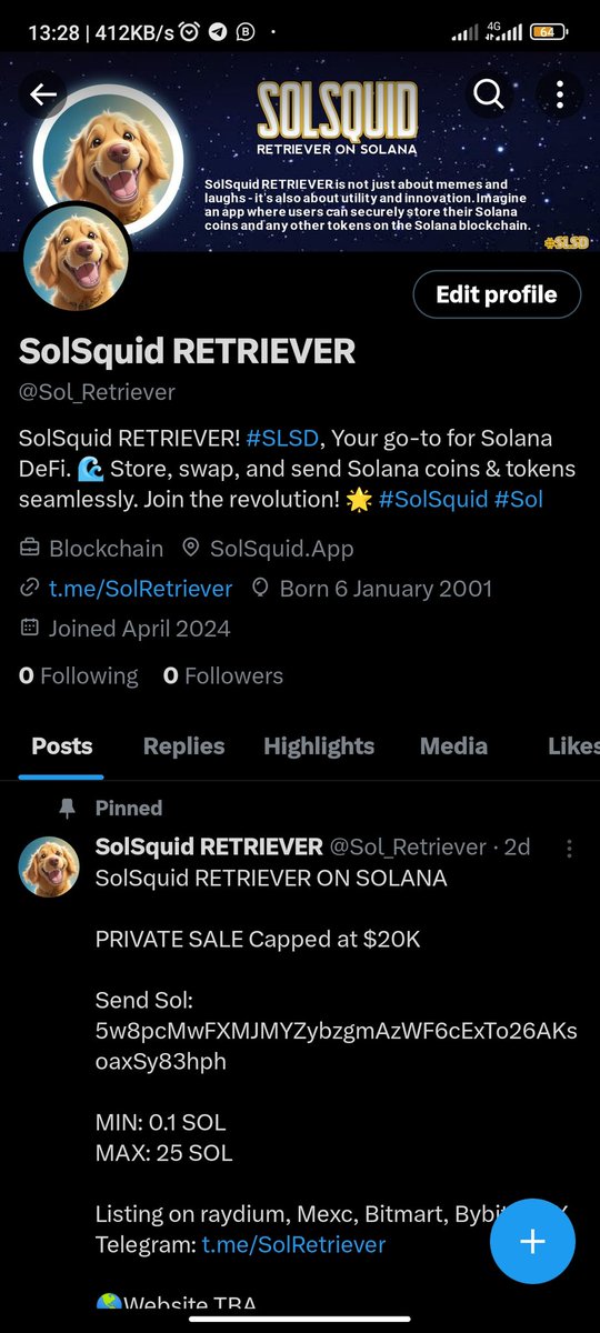 SolRetriever_ba's tweet photo. Our Former account got suspended @Sol_Retriever . Please follow Back. Thanks https://t.co/WBBUvTDtsK