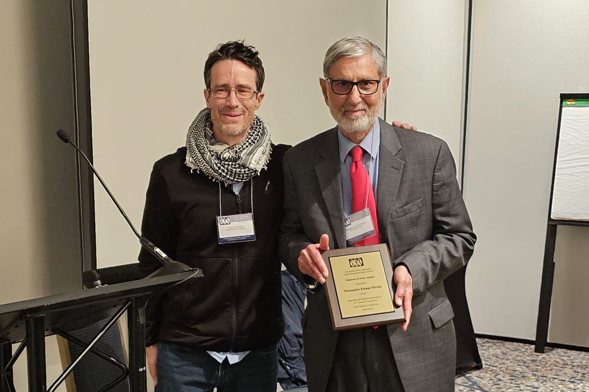 Join us in wishing Mustapha Kamal Pasha a huge congratulations for winning the 2024 #GDS Eminent Scholar Award at @isanet! 🏆 Read more about Mustapha's trailblazing work > globalsouth.org/2024/04/mustap…