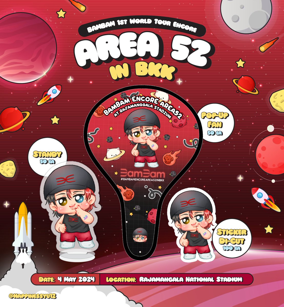 Pls RT GiveAway♥️🖤
🛸พัดสปริง 50 ชิ้น
🚀Standy 50ชิ้น
🛸Sticker 100ชิ้น

Date : 04/05/2024
Location : Rajamangala National Stadium

#BAMBAMENCOREAREA52INBKk