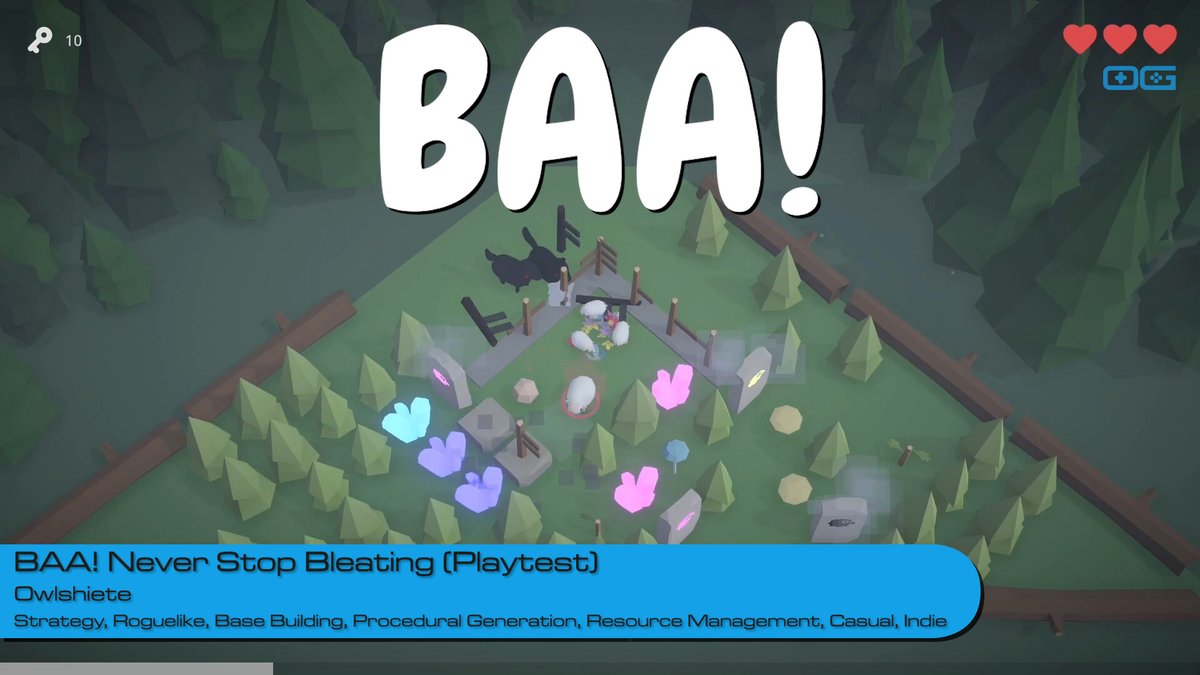 OG plays BAA! Never Stop Bleating (Playtest)! youtube.com/watch?v=vlSXLJ… Like & Sub! #owlshiete #baa! #neverstopbleating #sheeps #wolfs #strategy #roguelike #basebuilding #procedural #resourcemanagement #IndieGameTrends #IndieWatch #IndieGameDev #IndieGame #IndieGames #gaming