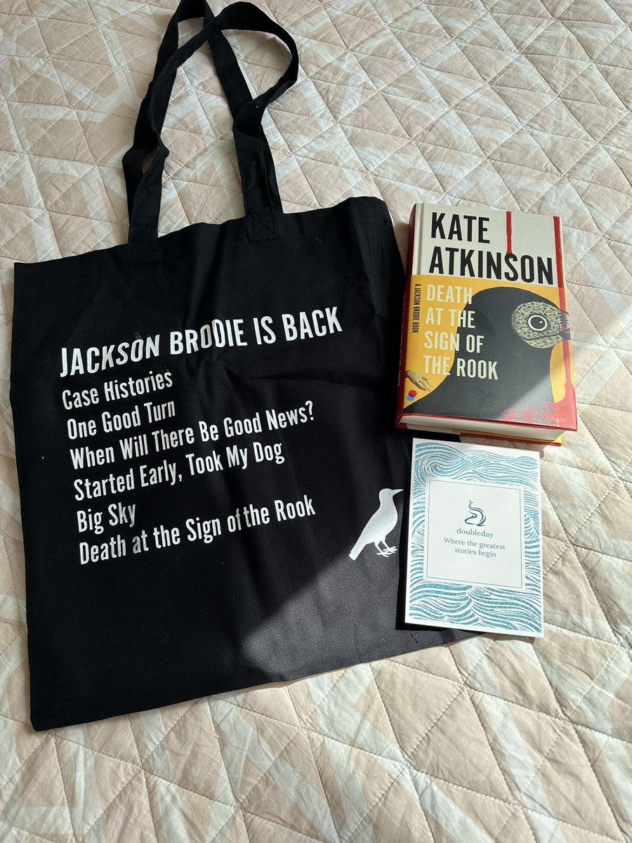 And last but definitely not least, huge thanks to @DoubledayUK for this exciting proof of #DeathAtTheSignOfARook and fab tote - I was sad to miss the event with Kate so very grateful to still be able to enjoy the book! Coming in August ✨