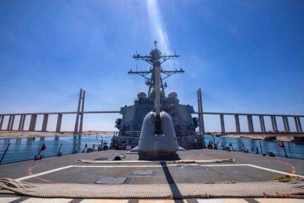 US5thFleet's tweet photo. #BZ to the crew of the USS Carney (DDG 64)!

Thank you for your time and service in the #us5thfleet area of operations.🫡

Fair winds and following seas🌊⚓️ https://t.co/BlBR9oyfnv