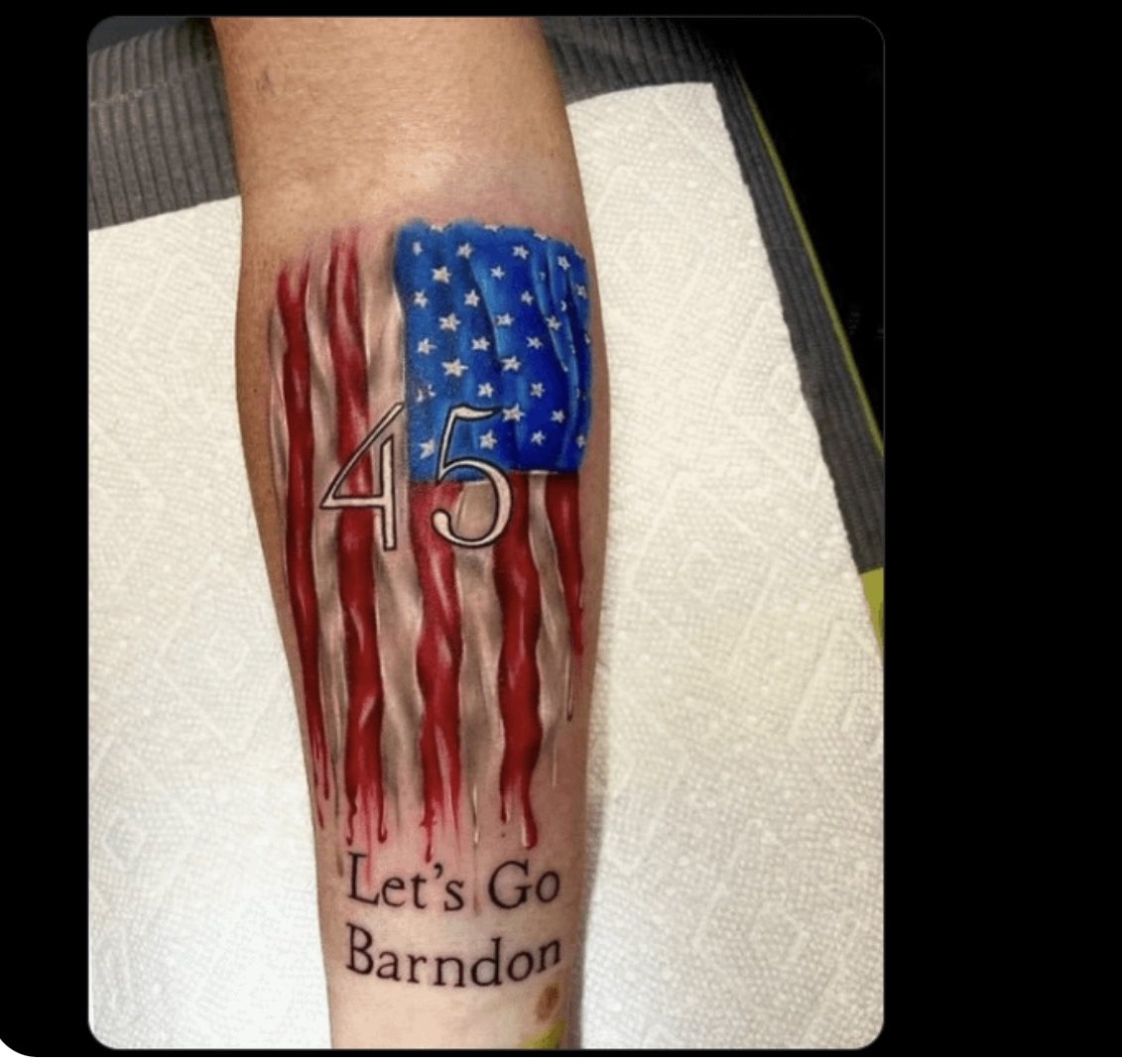 He decided to own the libs with a new tat.