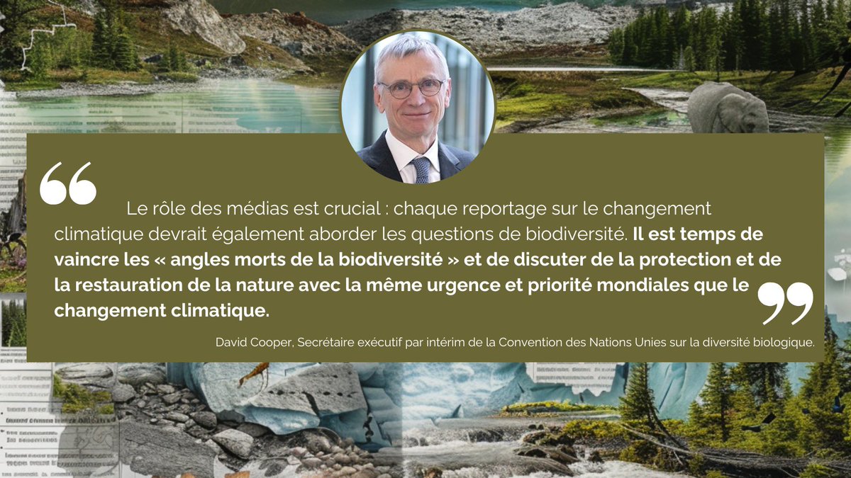 Le #ChangementClimatique ET la perte de #biodiversité sont des défis urgents qui méritent une attention médiatique égale.🚨📰 À la réunion @sejorg, l'@IPBES et l'@UNBiodiversity ont souligné l'importance de traiter ces 2 crises ensemble, avec la même urgence & priorité.🤝⏳