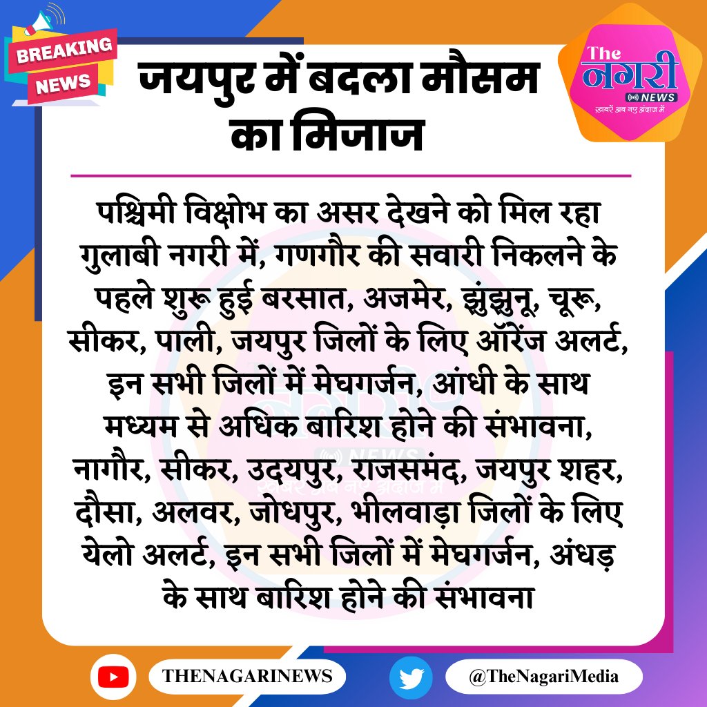 TheNagariMedia's tweet image. #jaipur:जयपुर में बदला मौसम का मिजाज
#WeatherUpdate #jaipurcity