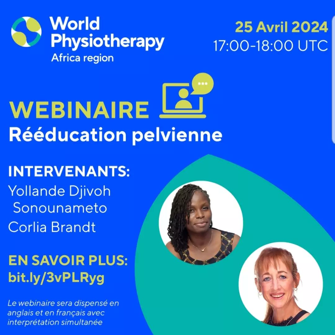 We are thrilled to inform you of the upcoming WP- Africa region webinar on pelvic rehabilitation. Webinar details: Thursday 25 April 2024 17:00 UTC check your local time Speakers: Yollande Djivoh Sonounameto and Corlia Brandt world.physio/africa-region-…