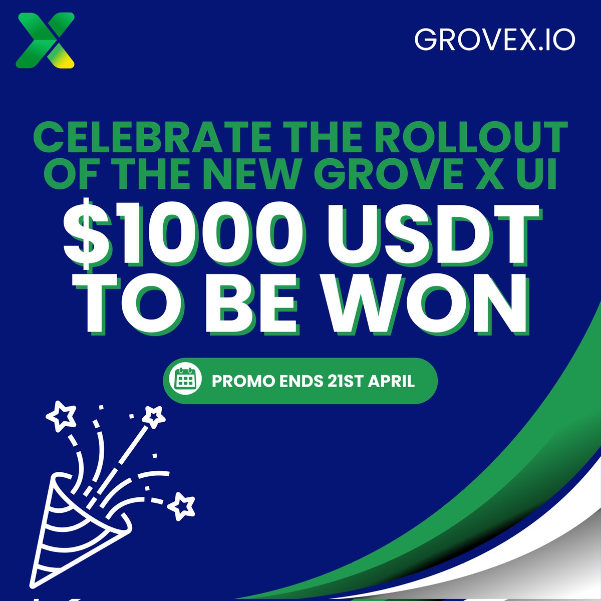 🚨GroveX $1000 GiveAway 🚨 As a team, we are extremely proud of the launch of the new GroveX User Interface, and to celebrate the recent rollout, we are giving away a share of $1000 USDT to 10 lucky winners! Prizes will be shared between 5 current users, and 5 new GroveX user…