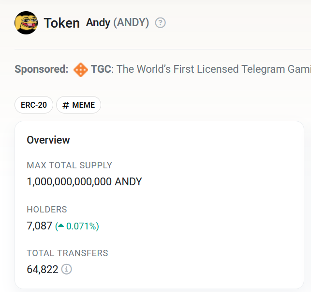mootje811's tweet photo. Lets make some things clear about $Andy on ETH (0x68) It got a lot of hate and people trying to FUD and copy it, the so called "meme gatekeepers" did everything in their power to stop $Andy on ETH (even spamming the tg channel with lies). But guess what, there not going to succeed. 🤫 

0x68 is the ONLY original $Andy token on the blockchain, it has the most organic growth and community out of all the copycats, and even in the entire MEME/Blockchain space. No paid influencers are involved, and the distribution of all the tokens went 100% organically. 

So lets take a look at the FACTUAL numbers, the team holds 3% of the total supply which is VERY LOW in comparison to most coins that gets released these days.. And they are not going to sell a single penny soon. So, 97% of the token distribution went ALL organically, without paying KOLS or so called influencers. .

When I joined $Andy there were just a couple hundred people chilling and vibing in the tg channel, and a little less then 700 holders, in about 10 days those numbers grow to 4.500 tg members and over 7000 holders! (10x growth 🤯) BEFORE any CEX listings. 🔥

Right now, $Andy is listed on 2 CEX's in the past 24 hours, and there are 4 CEX's LINED up to list $Andy 3 of them are already confirmed and signed. $Andy is working with best MM in the space right now (the same that do $WIF etc). The community is now raising ANOTHER 300 thousand to get listed on @bitgetglobal. In total, the community has raised around HALF a million (or more) to get all the listings approved (another 🤯). BIG shout out to everyone in the $Andy community for that. 🫶

At this point you can't ignore $Andy on ETH anymore. Even the CA goes back to back with $Pepe 0x68 X 0x69. Big $Pepe whales are accumulating, even wallets that we're not active for months holding big sumps of $Pepe 🤫. Bringing in multiple 250K buys in.. 🟢 (Partial buys below)

There are even TWO investments company's, that reached out to @MaxBecauseBTC to both buy a minimum of 250 thousand dollars worth of $Andy on OTC.. 🫨 But he will give us more details about that soon.. 🚨

99 out of 99 DEXT score, multiple times #1 on Dextools. Even with all the hate and FUD it received.. (Professional third party audit done by @solidproof_news)

Right now EVERY meme is taking a hit, I see this as an opportunity instead of panicking, could never be me. That's how winners are made. $Andy community keeps vibing and memeing even on the red days, that says something. 🔥

Even big plays like $WIF / $Pepe / $Brett went down on their first days of listings. Don't get distracted by that, and focus on the bigger picture. In the end, the market decides what's going to happen to an asset like $Andy. 🤌

The future is bright for $Andy and if you like it or not, 0x68 $Andy is the original $Andy token you should have in your wallet. 

5 Billion mc is bearish. 
10 Billion mc is modest. 
15 Billion mc is justified. 

0x69 will go to 80 billion + mc this cycle, and his beloved friend 0x68 will follow him to the billions. 
💚💛

CA: $Andy (ETH) - 0x68BbEd6A47194EFf1CF514B50Ea91895597fc91E

SPECIAL thanks to @MaxBecauseBTC for working so hard to make the listings possible, and everyone in the community doing their best to make $Andy shine.💛🤝