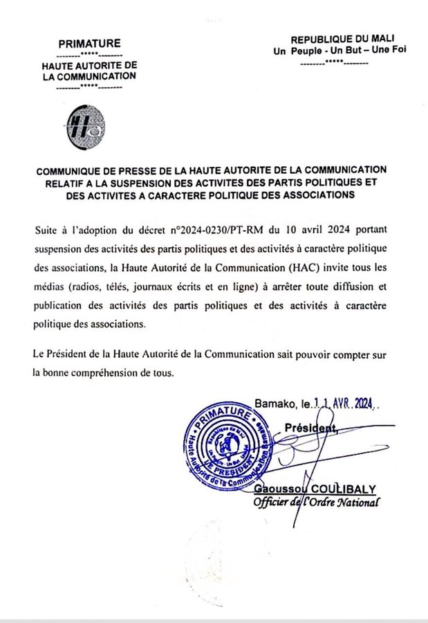 Mali: Political parties call for presidential elections to end military transition