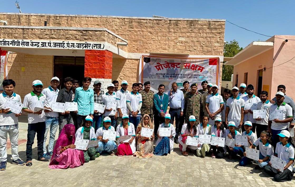 #WeCare 48 individuals graduated from #Training Centre set up jointly by #GoldenKatarDivision & Rural Self Employment Training Institute at #Barmer. Facility imparts vocational & entrepreneurial courses to underprivileged youth to achieve financial independence. #KonarkCorps