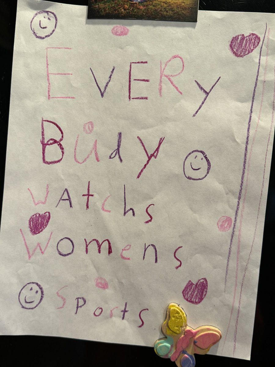 Y’all. My 7yo made me the best sign. @togethxr #EveryoneWatchesWomensSports