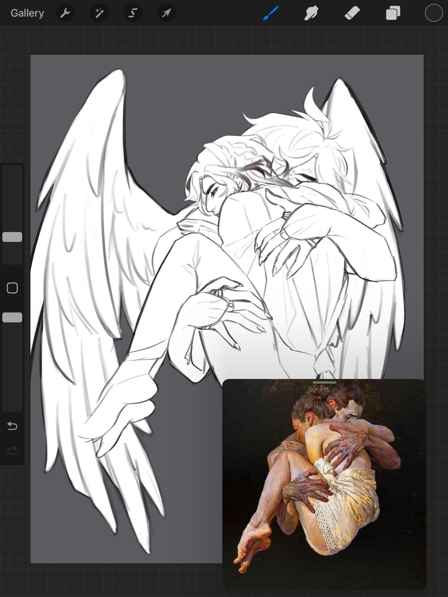 Wip of Kaveh and his harpy bf 🪽