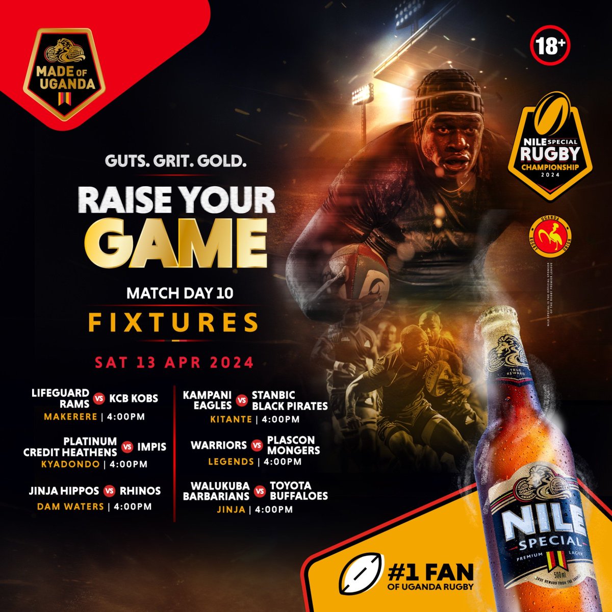 Rugby returns this Saturday! Two games left to the Playoff Quarterfinal Stage. We now await team performances in the remaining matches to determine who will face off with the other in the QFs. Let's fall in and support our teams. #NileSpecialRugby #NSRC2024 #UgandaRugby