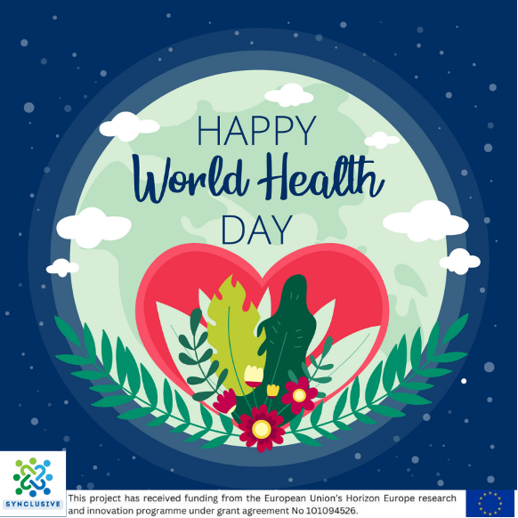 🌍 We celebrated World Health Day (April 7th). In #SYNCLUSIVE, we prioritize diversity and the right to decent work for all, promoting physical and mental well-being. Follow us for updates on our Living Lab interventions. Photo credit: freepik.com