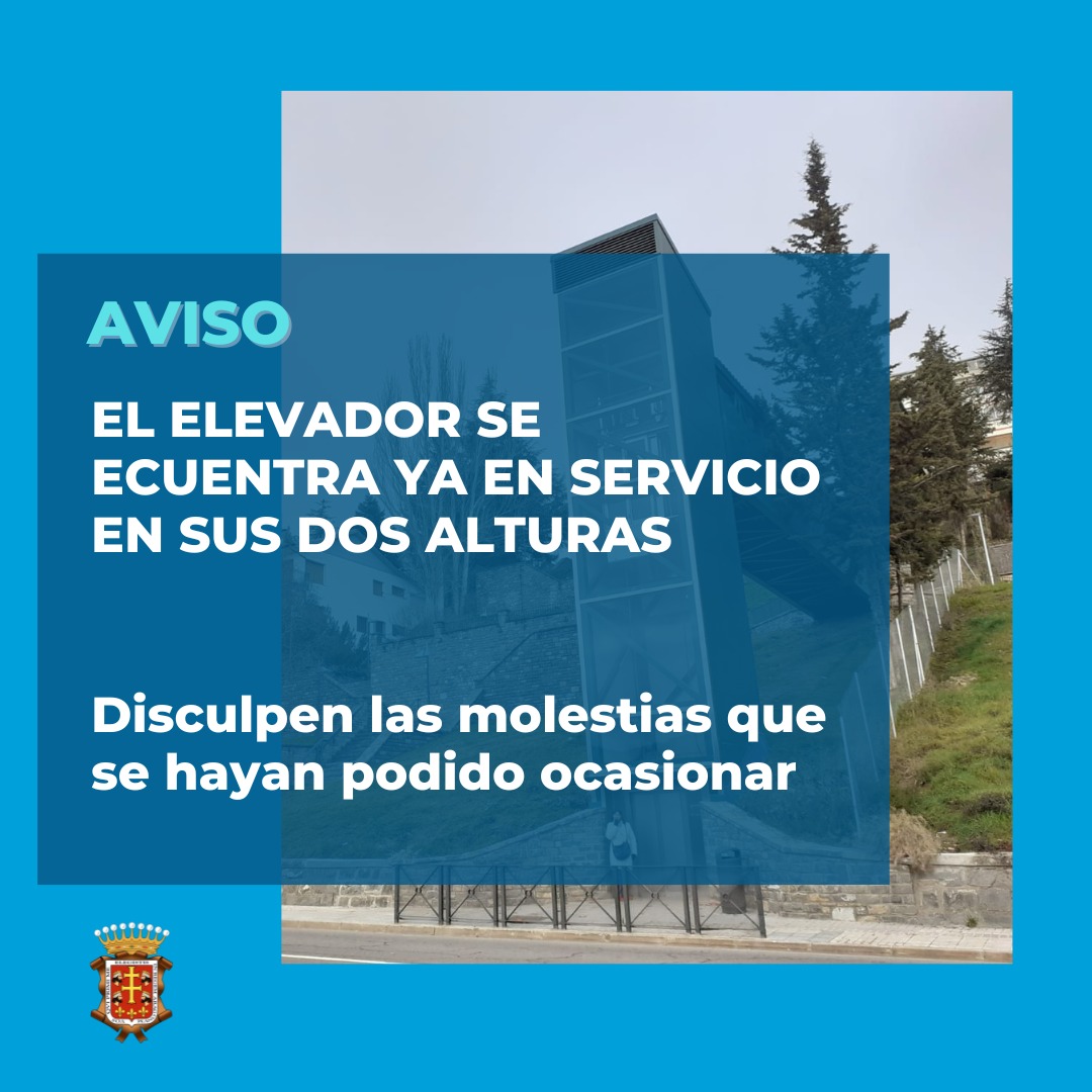 Buenas tardes. Informamos de que el elevador SE ENCUENTRA EN SERVICIO. Disculpen las molestias