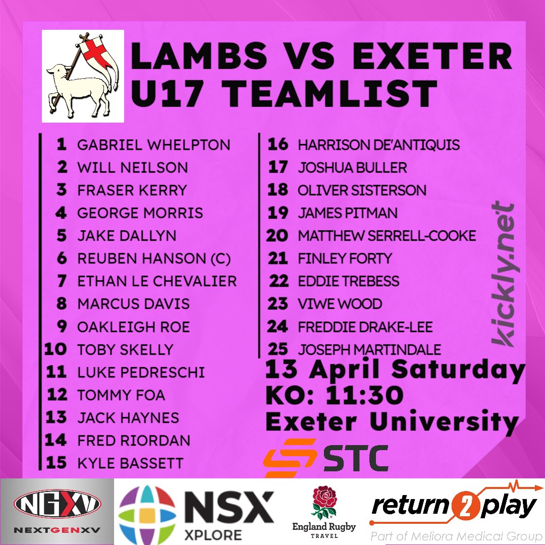 Backing our boys in Pink 🐑🏉❤ And a big thanks to our Main sponsors for always supporting us 🙌🏻 @return2play @engrugbytravel @STCTeamwear @NextGenXV @nsxgroup #LambsRugby #FastAndFree #LoveTheGame