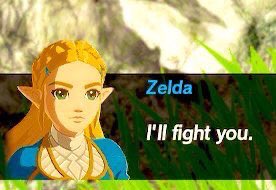 Zelda, she will fight you. Yes, you!