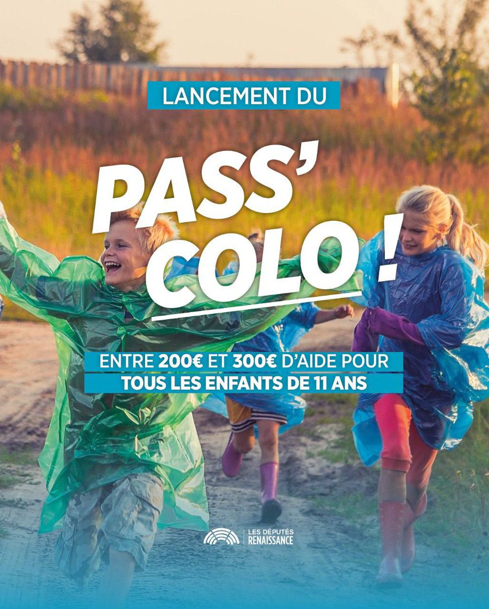 Aujourd’hui le Gouvernement, et @sarahelhairy lancent le Pass’ Colo ! Pour que chaque enfant puisse partir en vacances, dès cet été et partout en France. → À consulter ici, à partir du 15 avril : jeunes.gouv.fr