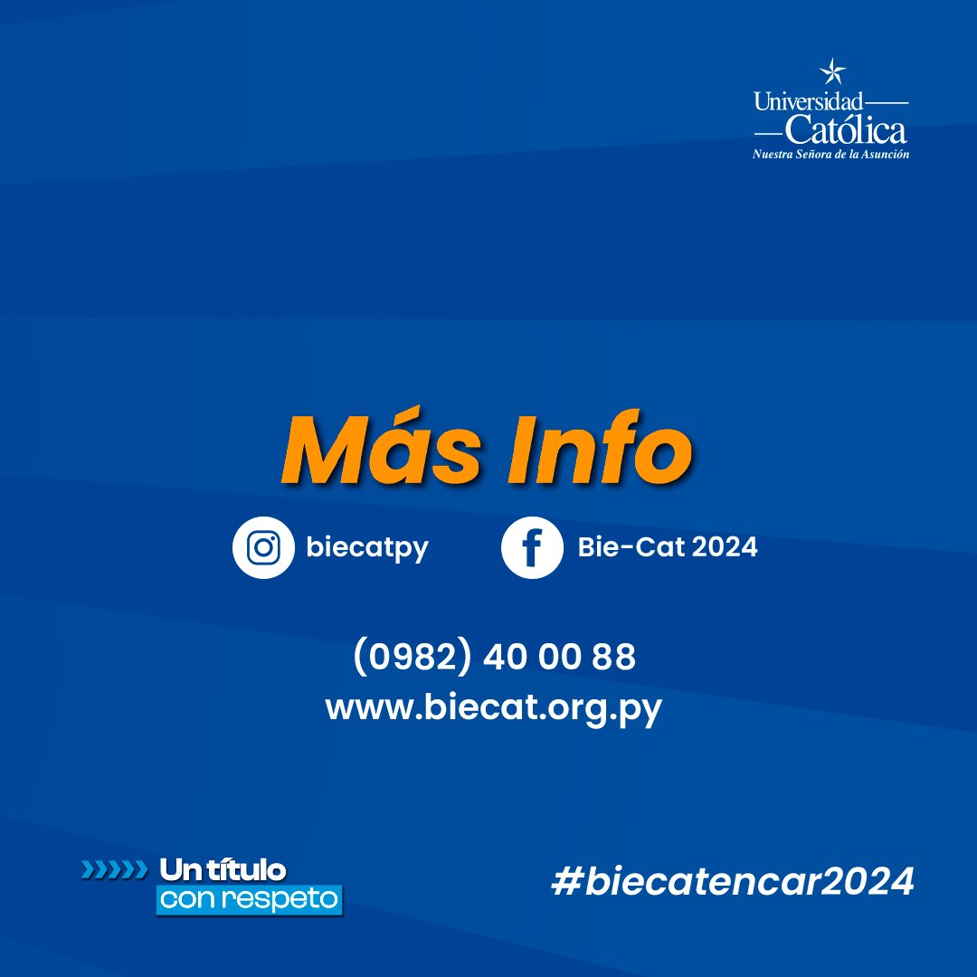 ¿Querés saber más sobre la Bie Cat organizada por la <a href="/catolicaitapua/">Universidad Católica Itapúa</a>? ✨ En el siguiente carrusel te contamos de qué se trata, quiénes pueden participar, la lista de actividades y más 🤩

➡️Más info:  uci.edu.py/uciweb/public/…

#UniversidadCatólica #UCItapúa 
#BienalCatólica2024