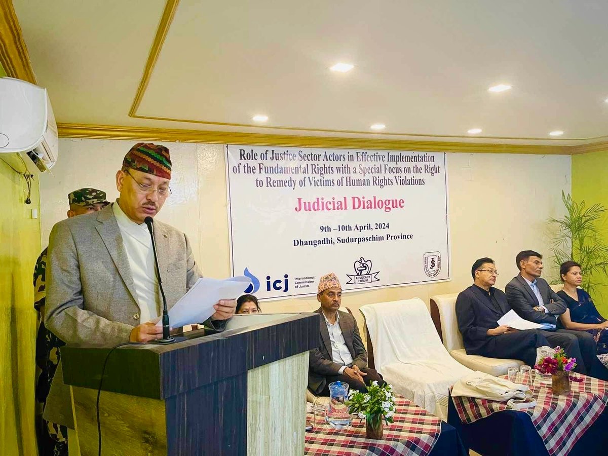 Hon. CJ Bishowambhar Pd Shrestha highlighted the critical role of courts in ensuring #justice for victims of Nepal's conflict at the inauguration of judicial dialogues held in Dhangadi. Emphasizing SC jurisprudence on victims' rights, he stressed that justice cannot be overlooked