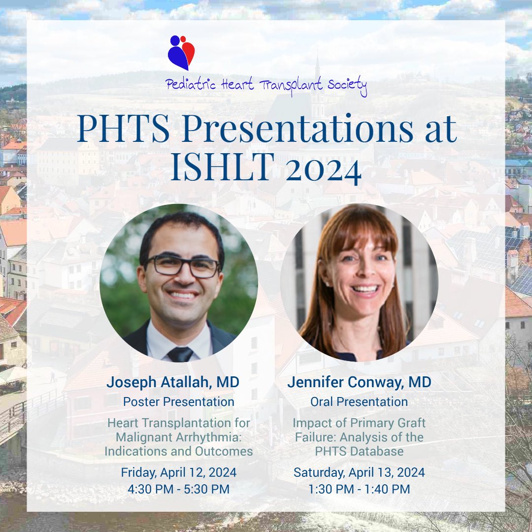 Make sure to check out the PHTS presentations on Friday and Saturday by Drs. Conway and Atallah while at #ISHLT2024!