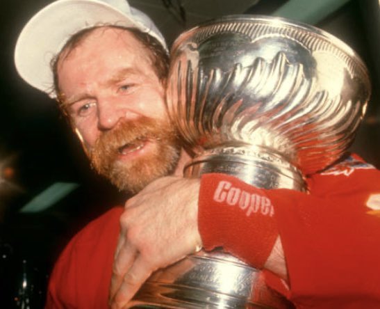 Lanny McDonald winning the Stanley Cup with the Calgary Flames. #LannyMcDonald #hockey #CalgaryFlames #Calgary #Flames