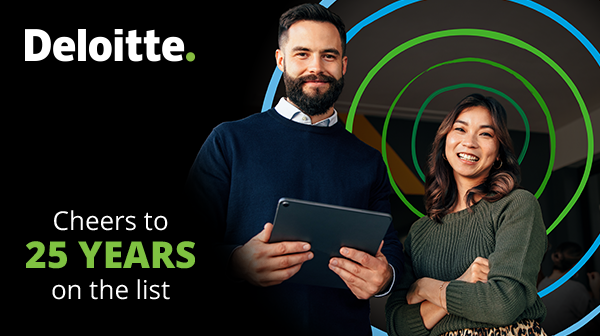 Celebrating a big win today! <a href="/DeloitteUS/">Deloitte US</a> has made it to <a href="/FortuneMagazine/">FORTUNE</a> 100 Best Places to Work list for the 25th time. So proud to be a part of this team! deloi.tt/4aQk9Ae